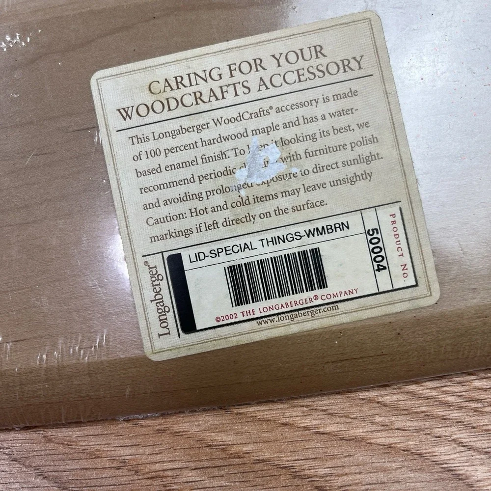 Longaberger Wood Lid‎ for Special Things Basket, Warm Brown, 50004 NEW